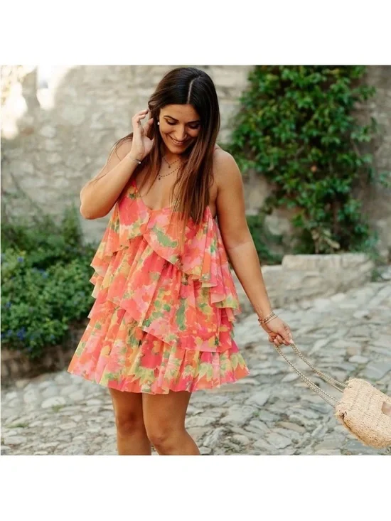 ZARA PRINTED TULLE DRESS - Picture 7 of 14